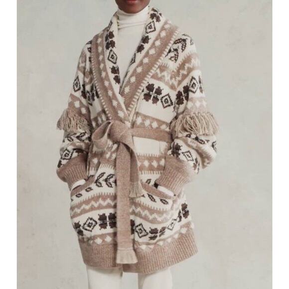 Ralph Lauren Sweaters - NWT Polo Ralph Lauren Women's Size XL Intarsia Shawl Fringe Alpaca Wool Cardigan